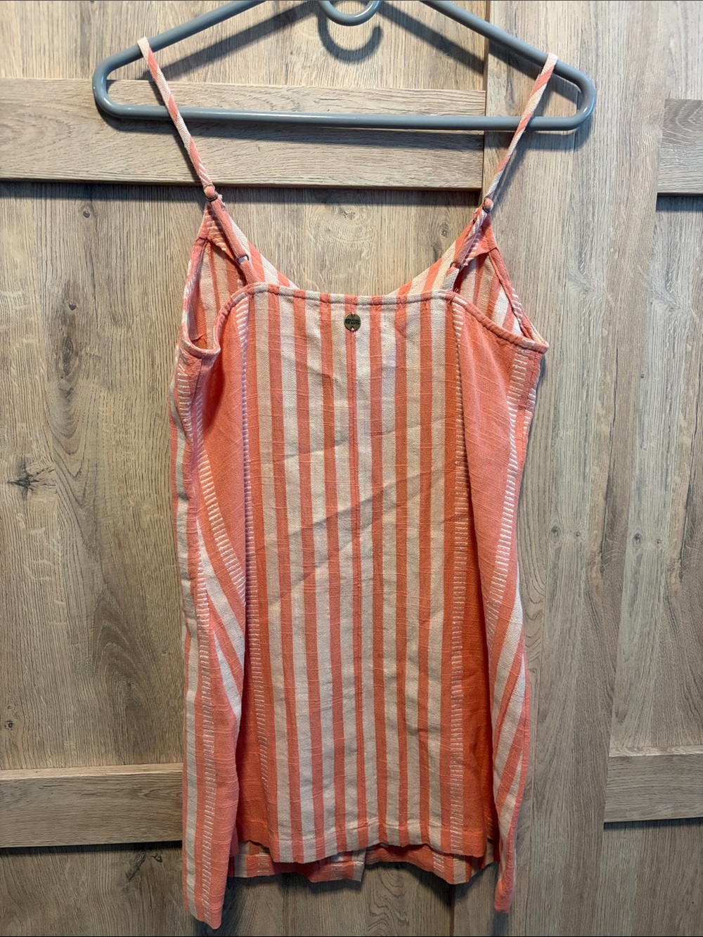 Rip Curl Coral Pink Striped Button-Front Cami - Picture 2 of 3